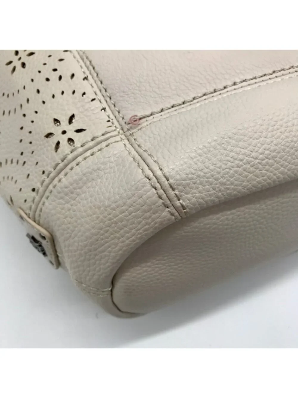 The Sak Off-White Perforated Leather Sequoia Hobo Bag